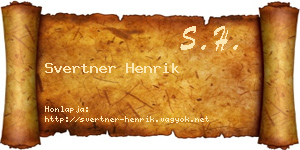 Svertner Henrik névjegykártya